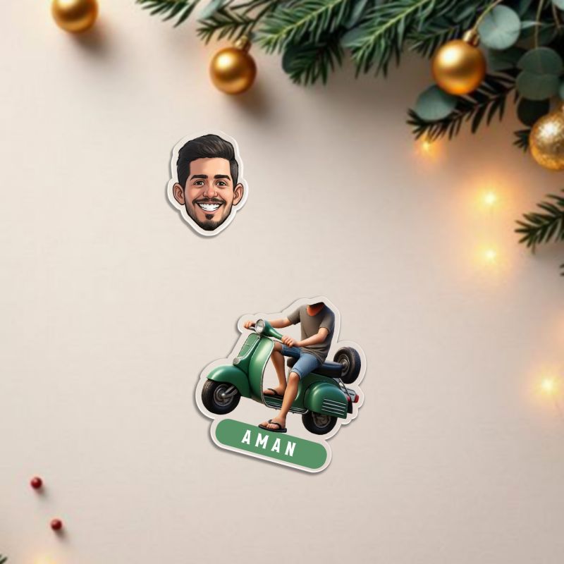 Personalized Funny Face Cutout Caricature with Shaking Head Feature & Custom with Name Battery Powered Bobblehead Figurine for Car Dashboard, Office Table, Home Decor Gift for Friends